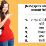 M Ed Course Details in Hindi